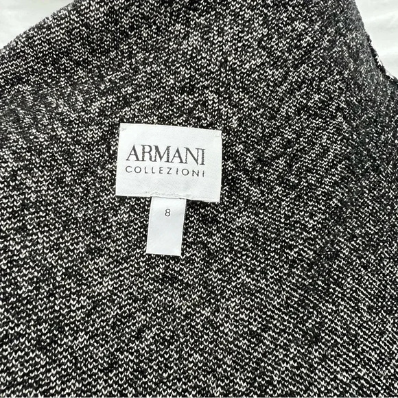 Armani Collezioni long sleeveless zip-up herringbone ombré cardigan. - Picture 8 of 10